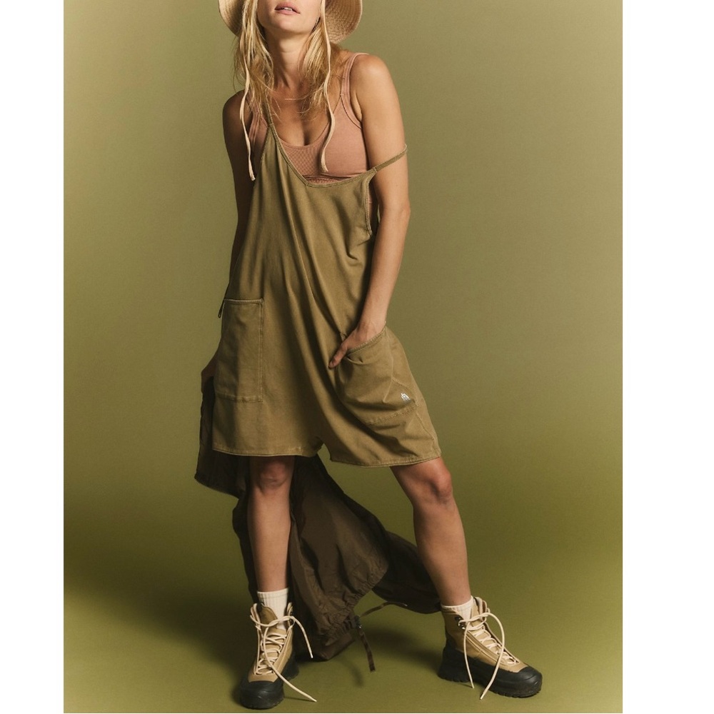 Free People Hot Shot Olive Green Romper